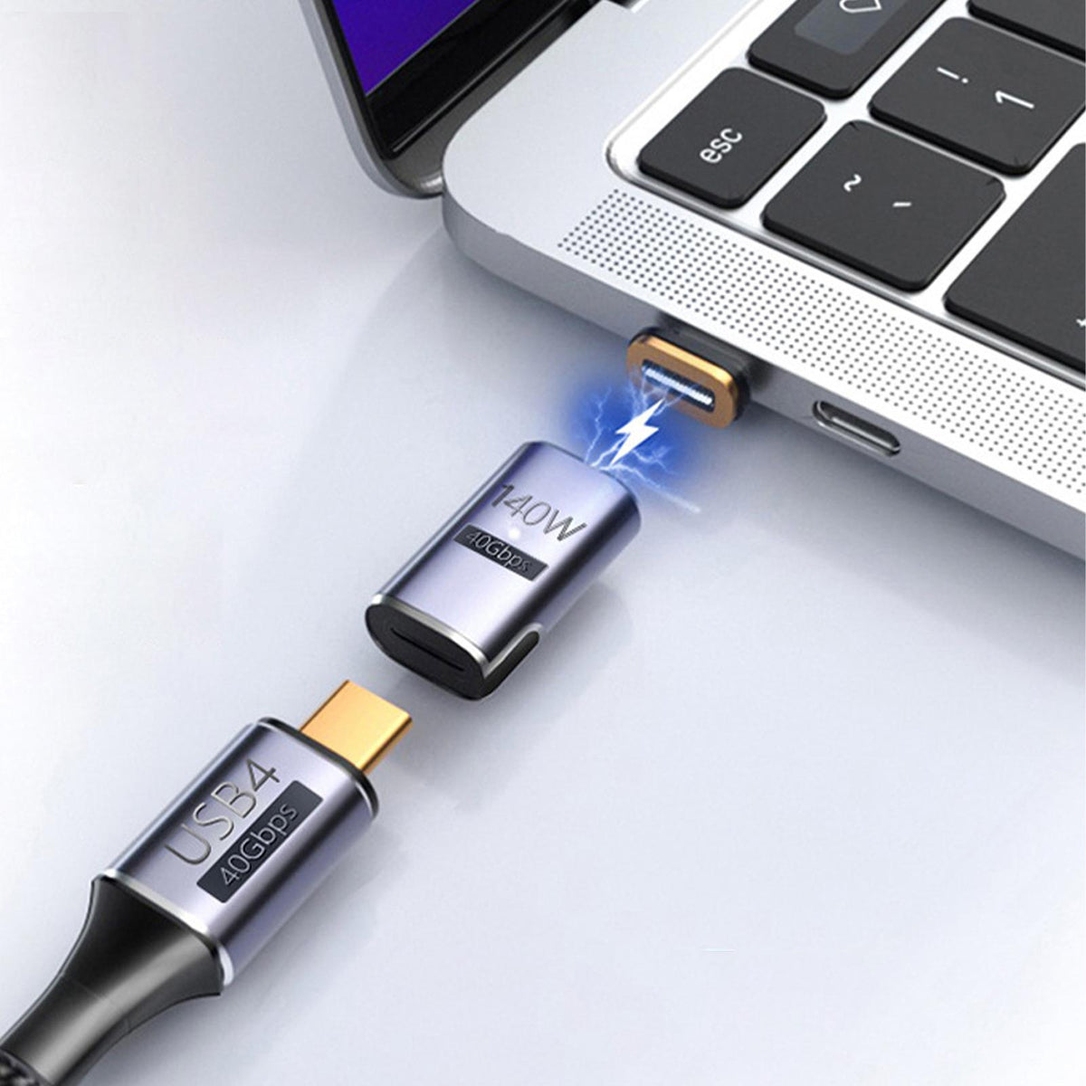 Magnetic Type-C Adapter Usb C Converter Supports Pd 140w Fast Charge 8k Video Transmission 40gbps Data Transmission