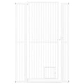 59" Extra Tall Pet Gate Heavy-Duty Metal Cat Gate with Wide Opening-White